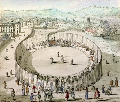 Chemin de fer de Richard Trevithick, Euston Square en 1809 - Thomas Rowlandson